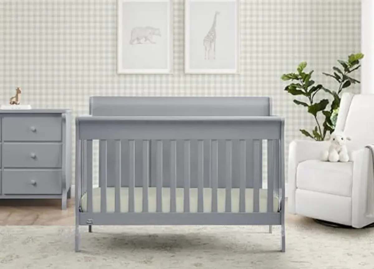 Simmons Kids Carter 6-in-1 Convertible Crib - Greenguard Gold Certified, Grey