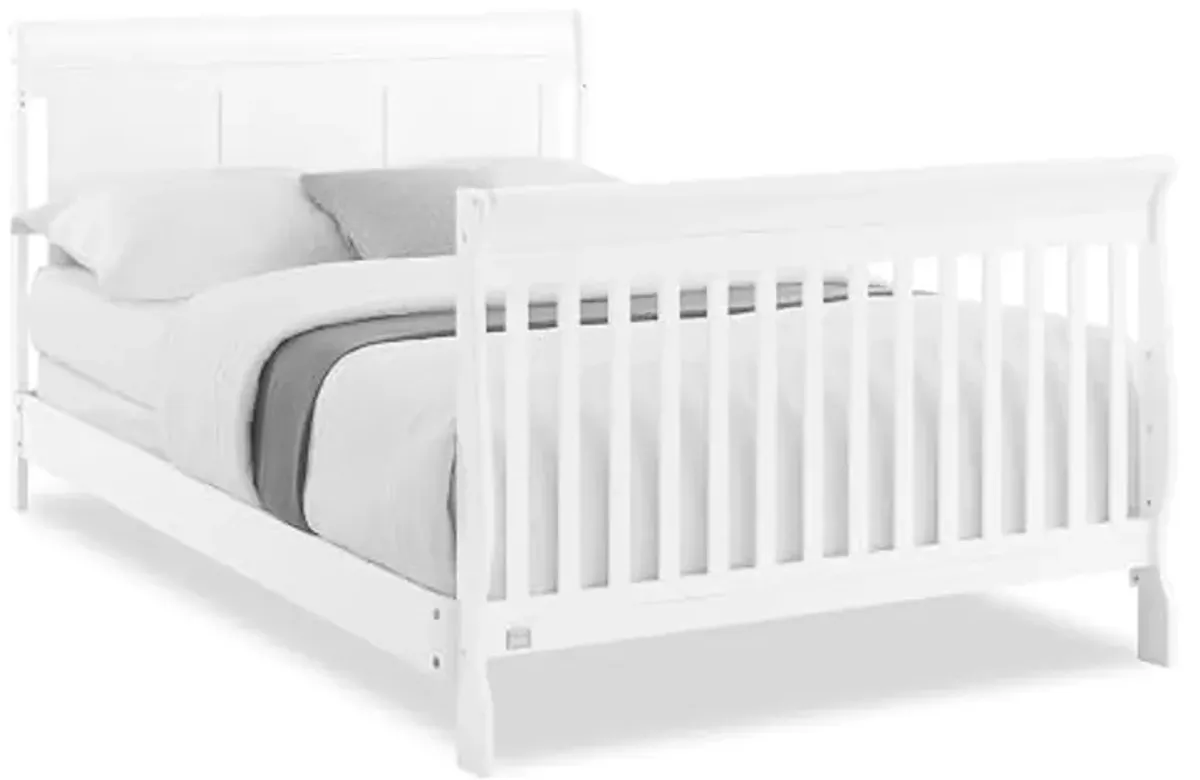 Delta Children Simmons Kids Carter 6-in-1 Convertible Crib - Greenguard Gold Certified, Bianca White