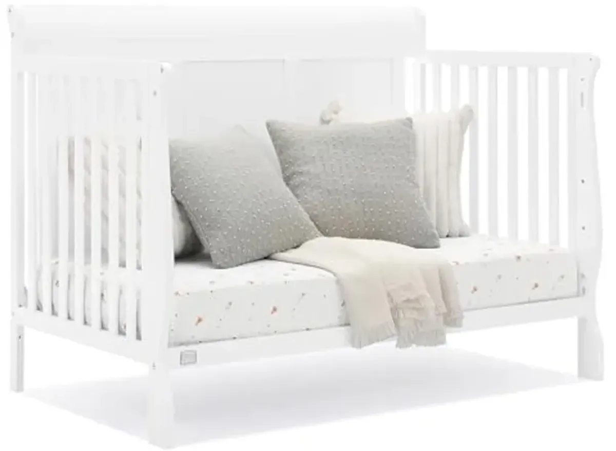 Delta Children Simmons Kids Carter 6-in-1 Convertible Crib - Greenguard Gold Certified, Bianca White