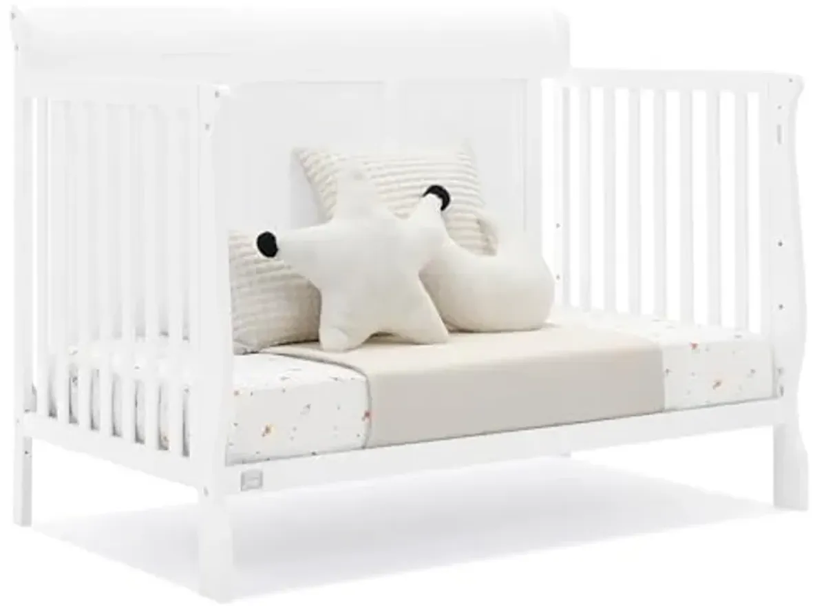 Delta Children Simmons Kids Carter 6-in-1 Convertible Crib - Greenguard Gold Certified, Bianca White