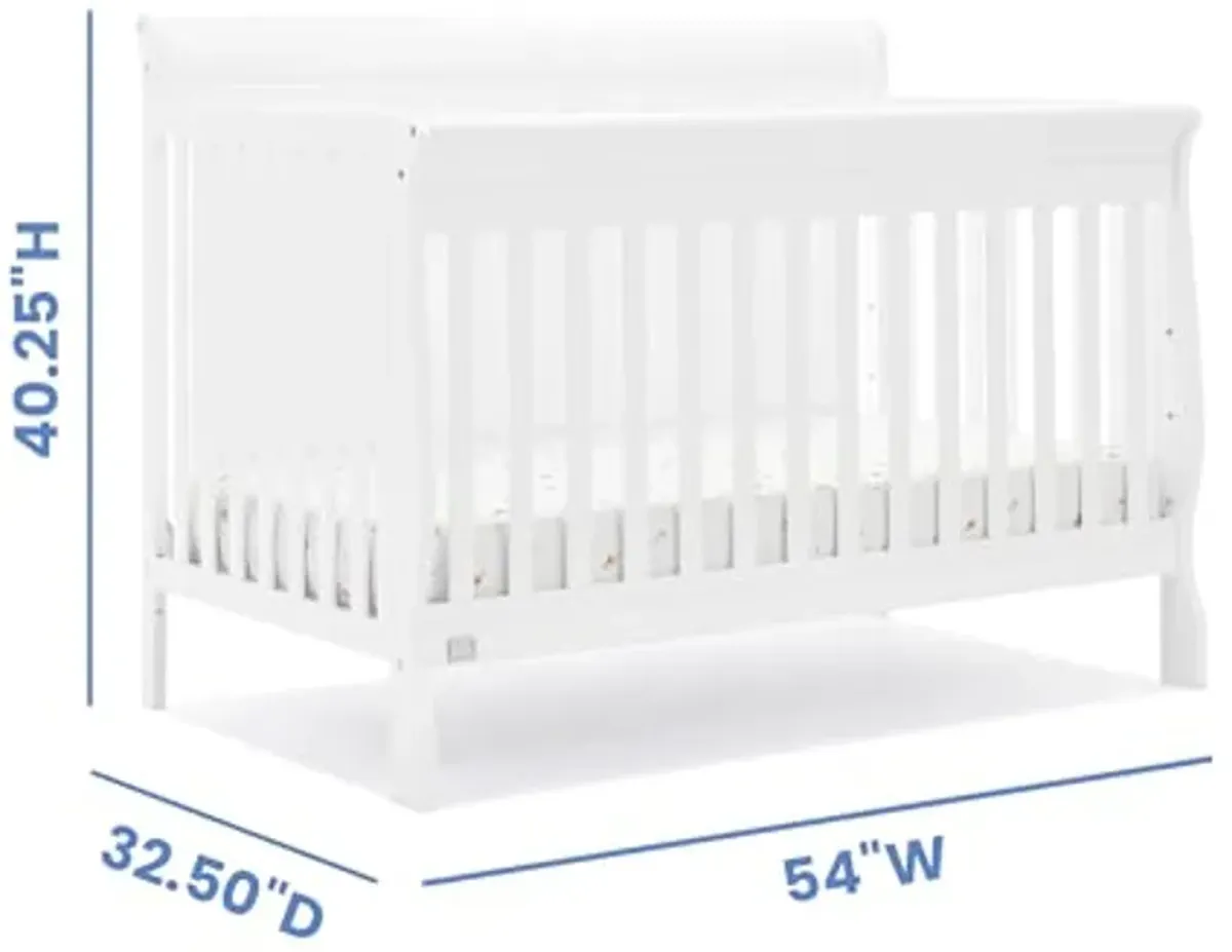 Delta Children Simmons Kids Carter 6-in-1 Convertible Crib - Greenguard Gold Certified, Bianca White