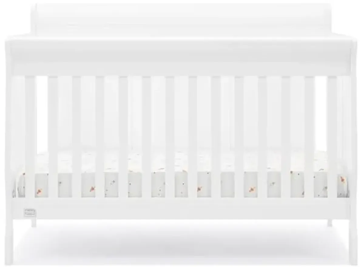 Delta Children Simmons Kids Carter 6-in-1 Convertible Crib - Greenguard Gold Certified, Bianca White