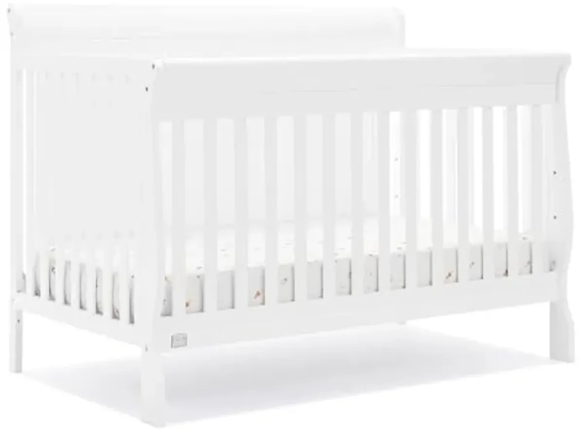 Delta Children Simmons Kids Carter 6-in-1 Convertible Crib - Greenguard Gold Certified, Bianca White