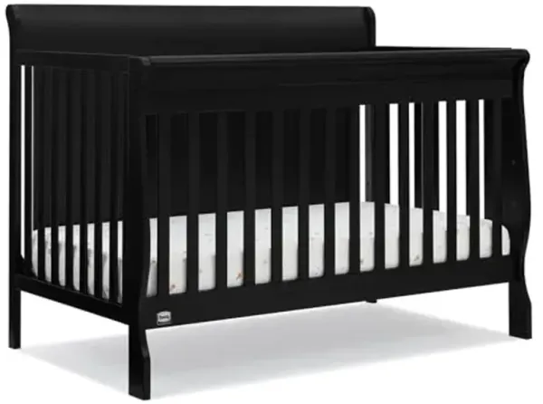 Simmons Kids Carter 6-in-1 Convertible Crib - Greenguard Gold Certified, Black Ebony