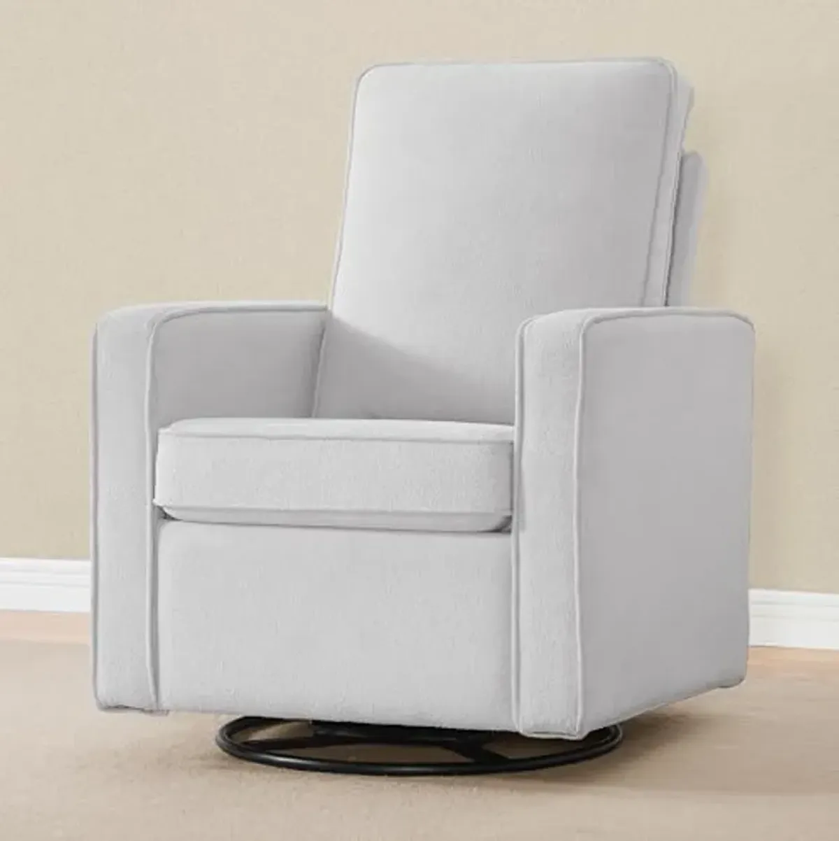 Delta Children Luna Nursery Swivel Glider - Greenguard Gold Certified and Oeko-TEX Standard 100 Fabric, Dovetail Grey