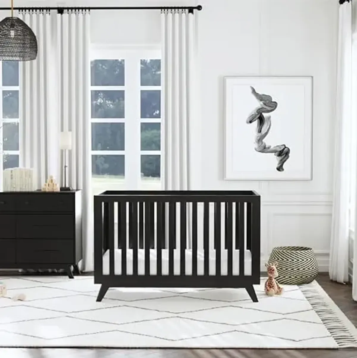 DaVinci Otto 3-in-1 Convertible Crib in Ebony, GREENGUARD Gold Certified