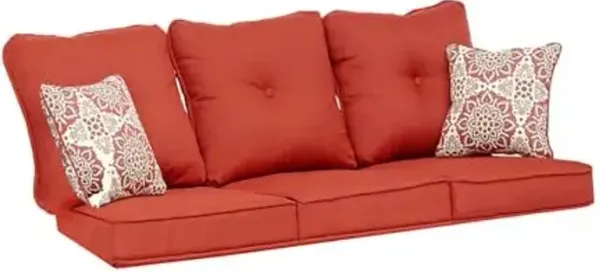Hanover Set of Replacement Cushions and Accent Pillows for Orleans Sofas in Autumn Berry, Weather-Resistant Seat Cushions, Back Cushions, and Accent Pillows for Outdoor Seating Set