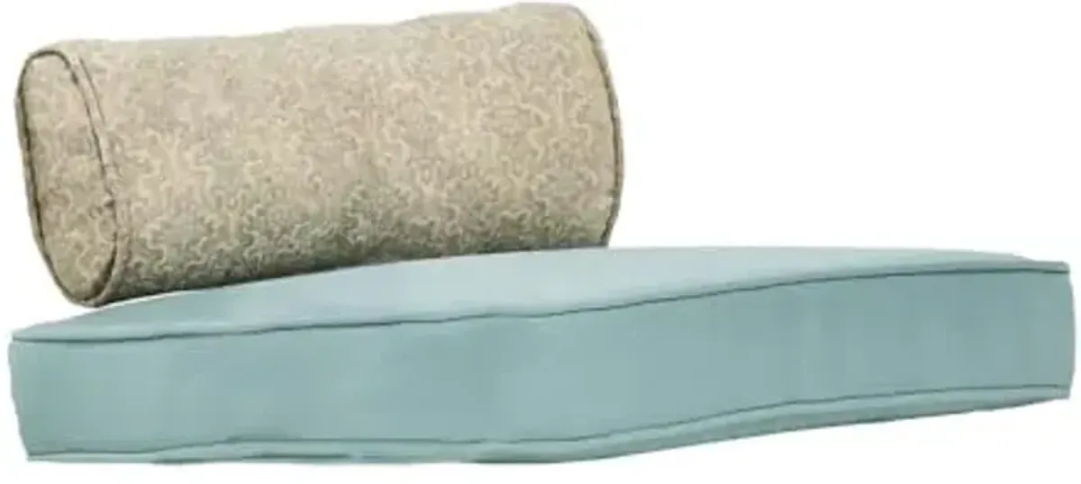 Hanover Blue Set of 2 Replacement Accent Montclair High Bar Chairs in Ocean, Weather-Resistant Seat Cushions and Lumbar Pillows for Outdoor Dining Set, 2pc