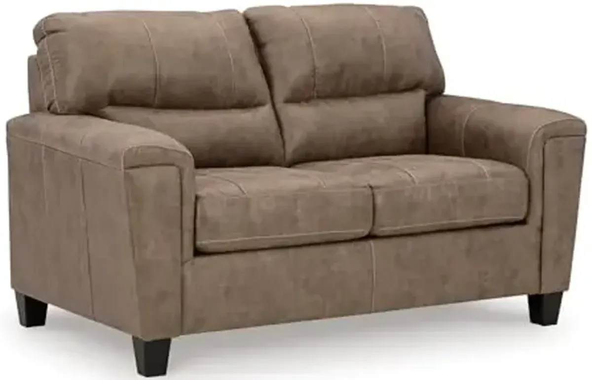 Signature Design by Ashley Navi Modern Loveseat with Removable Cushions, Dark Brown