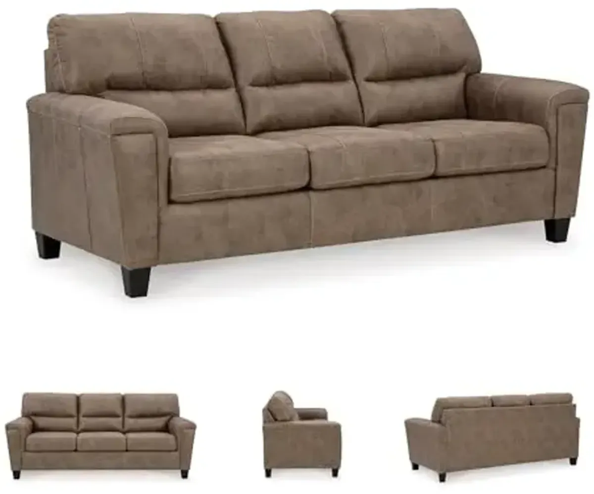 Signature Design by Ashley Navi Modern Sofa with Removable Cushions, Dark Brown