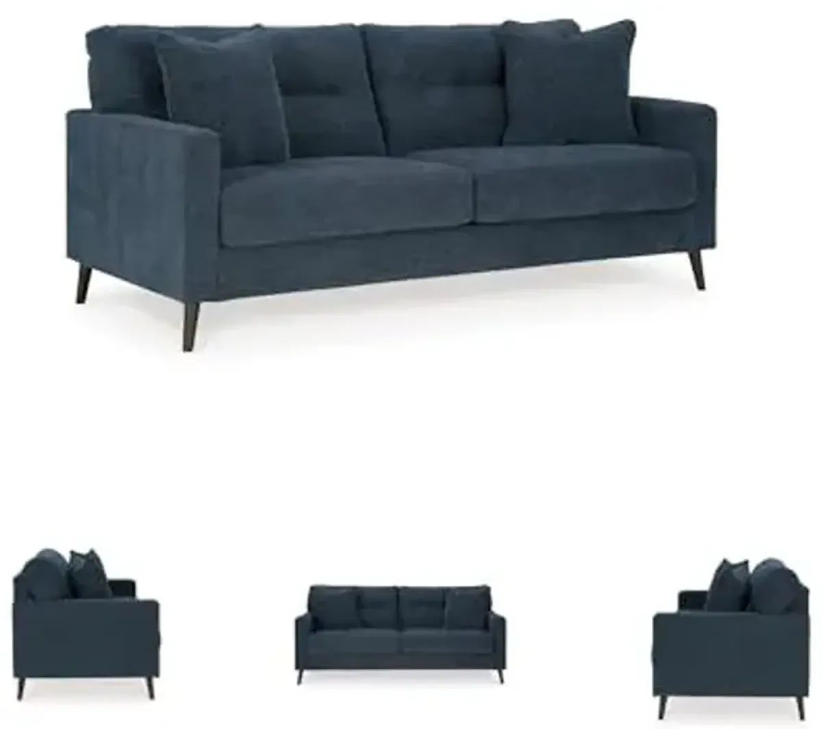 Signature Design by Ashley Bixler Classic Tufted Sofa with Removable Cushions, Blue