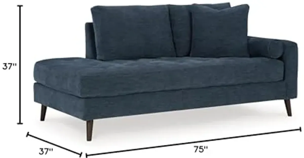 Signature Design by Ashley Bixler Right-Arm Facing Corner Chaise, 37" W x 75" D x 37" H, Blue