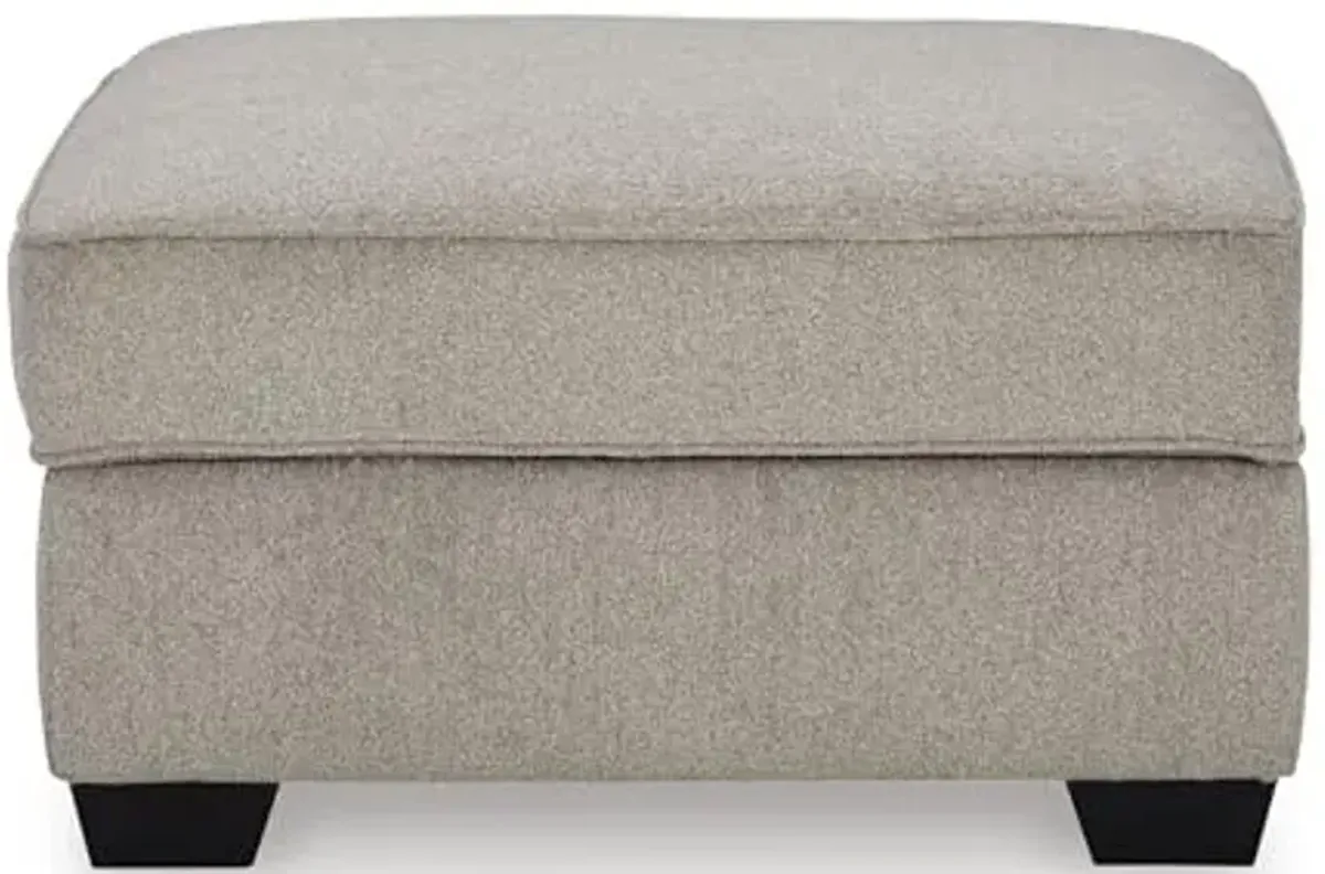 Signature Design by Ashley Claireah Casual Square Storage Ottoman with Removable Lid, Light Brown