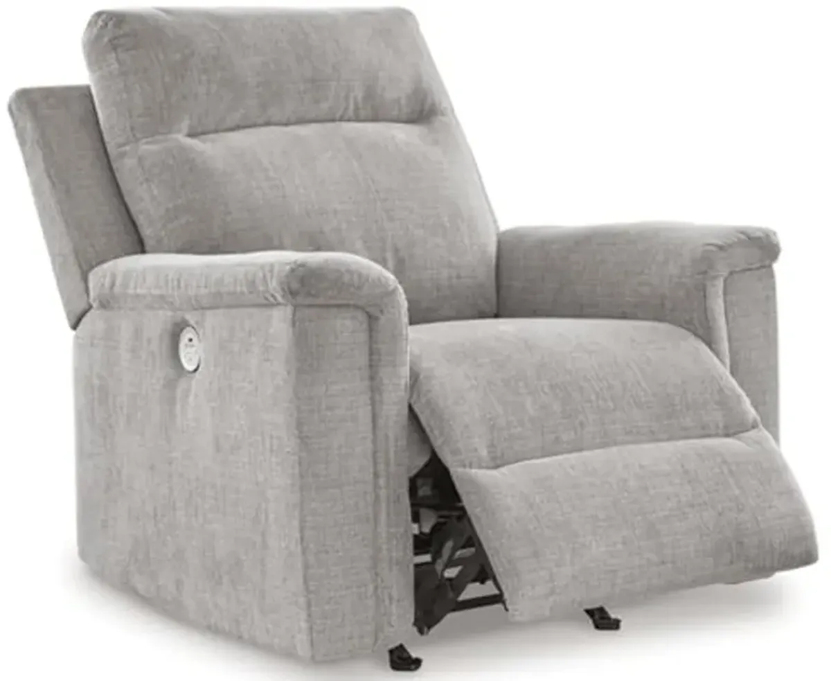 Signature Design by Ashley Barnsana Casual Power Rocker Recliner with USB Port, Light Gray