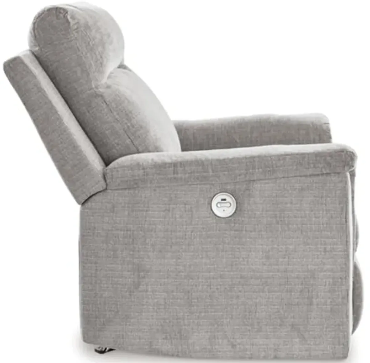 Signature Design by Ashley Barnsana Casual Power Rocker Recliner with USB Port, Light Gray