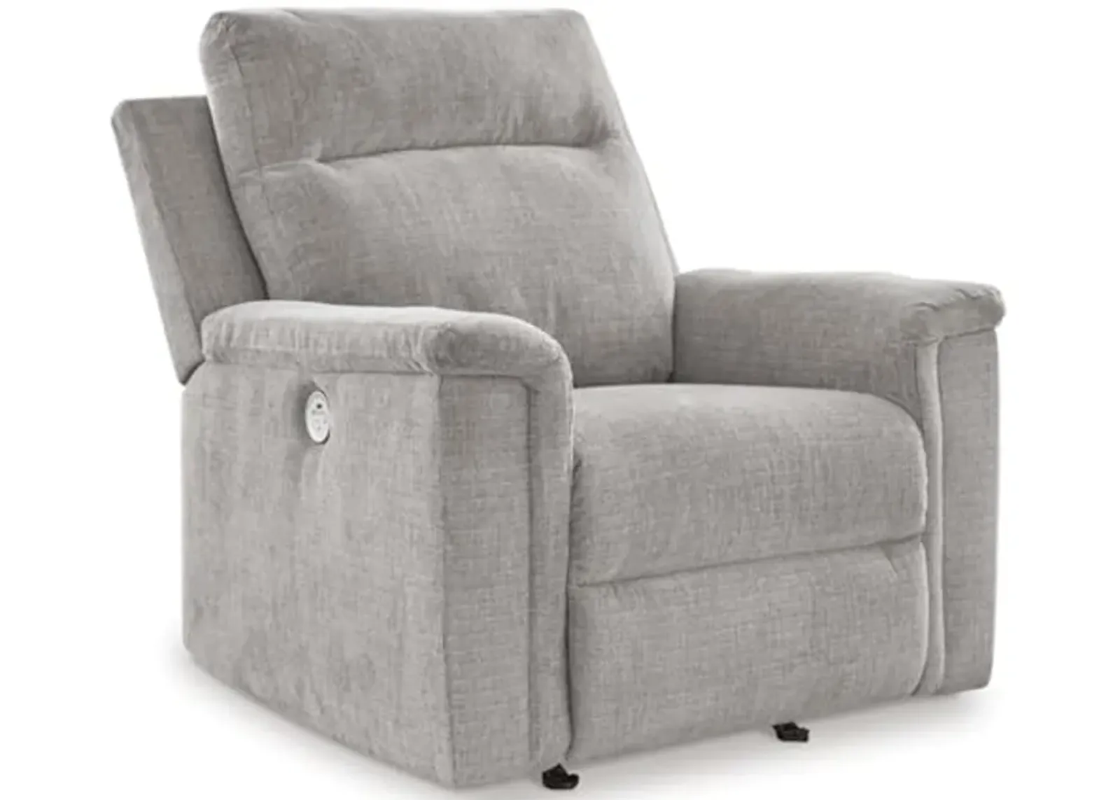 Signature Design by Ashley Barnsana Casual Power Rocker Recliner with USB Port, Light Gray