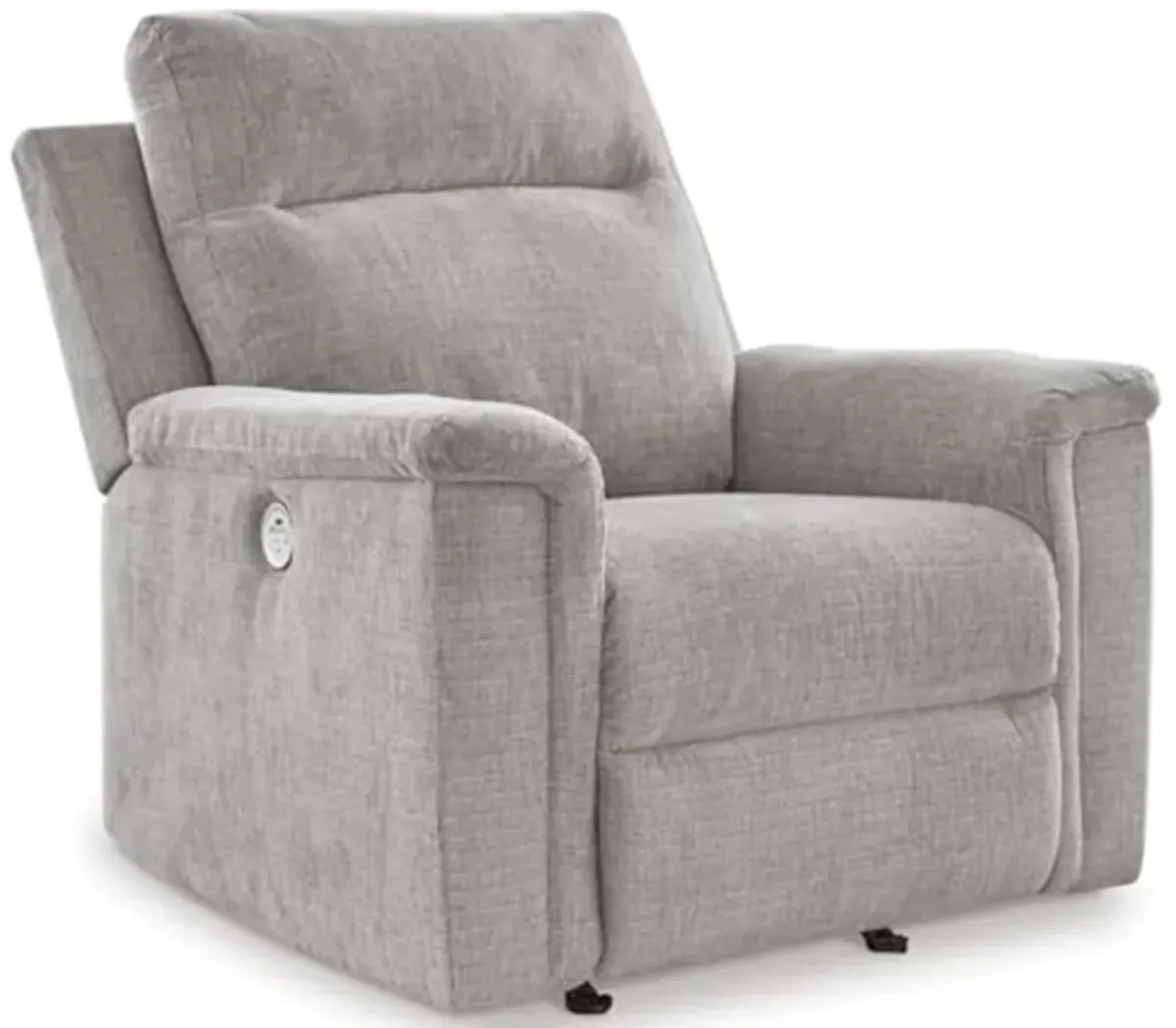 Signature Design by Ashley Barnsana Casual Power Rocker Recliner with USB Port, Light Gray