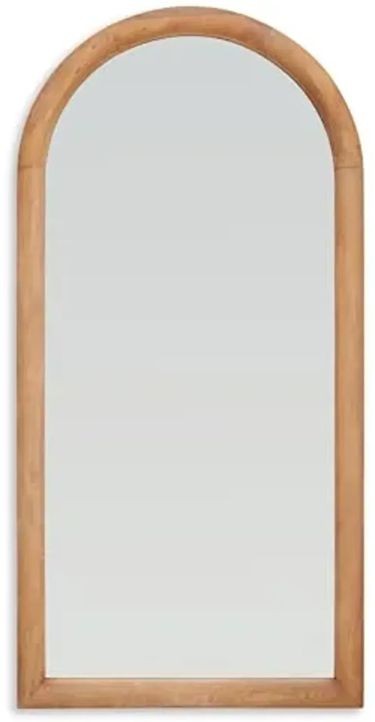 Signature Design by Ashley Dairville Casual Arched Full Length Wood Floor Mirror, Light Brown