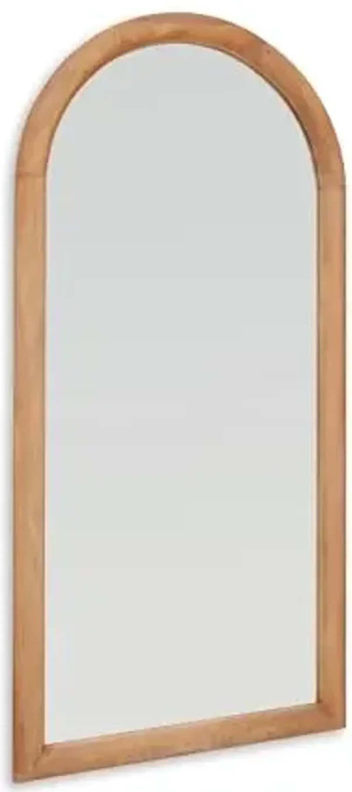 Signature Design by Ashley Dairville Casual Arched Full Length Wood Floor Mirror, Light Brown
