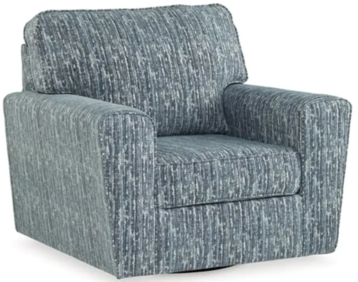 Signature Design by Ashley Aterburm Swivel Accent Chair, 40" W x 38" D x 37" H, Blue & Green