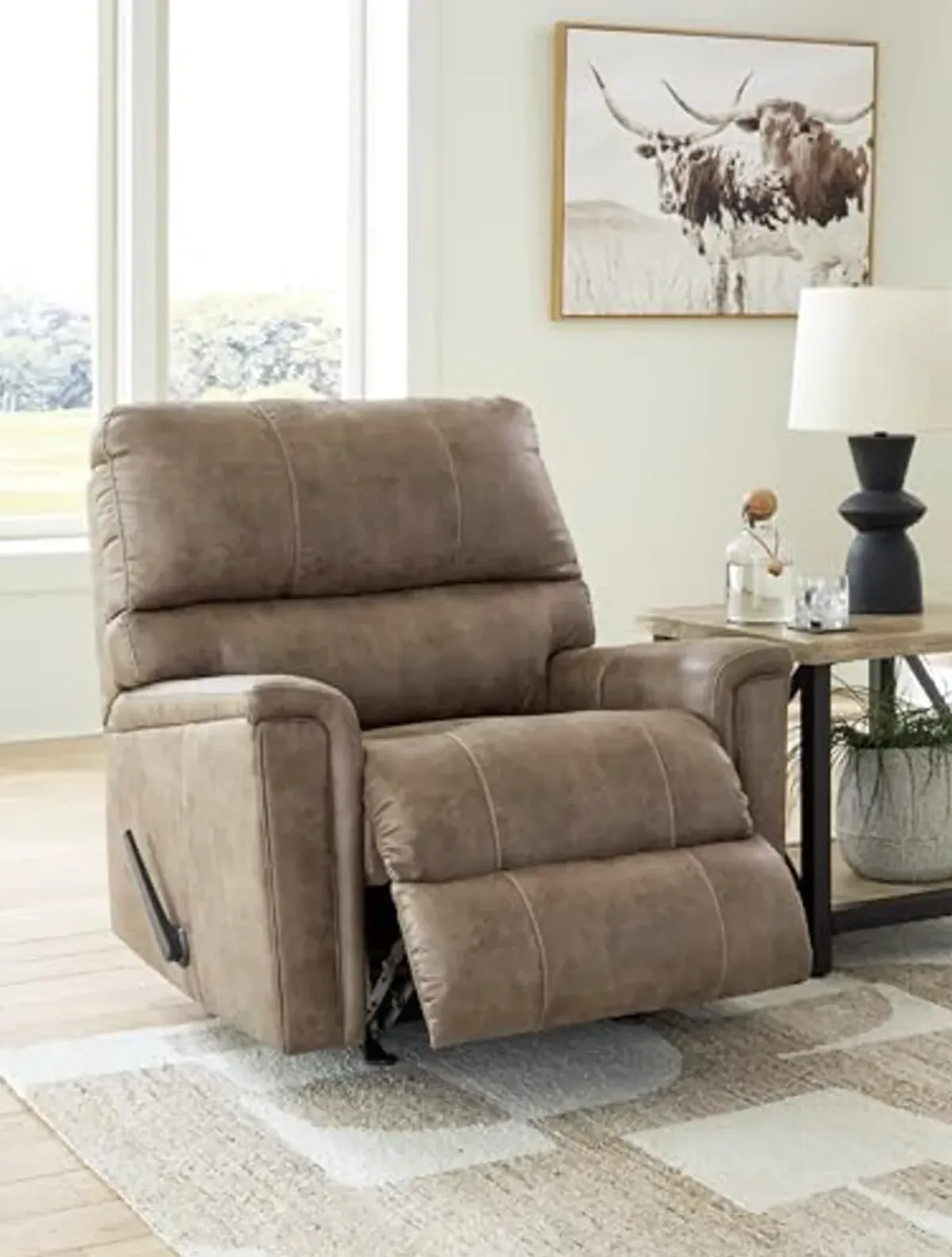 Signature Design by Ashley Navi Recliner, 39" W x 41" D x 42" H, Dark Brown