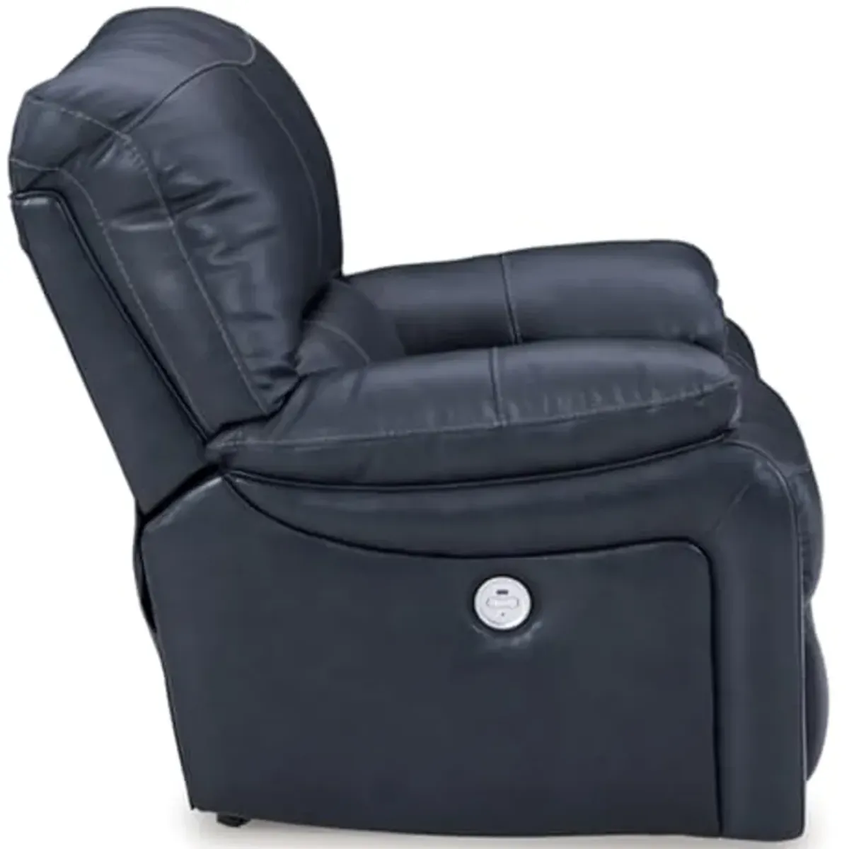 Signature Design by Ashley Leesworth Modern Leather Match Power Rocker Recliner USB Port, Blue