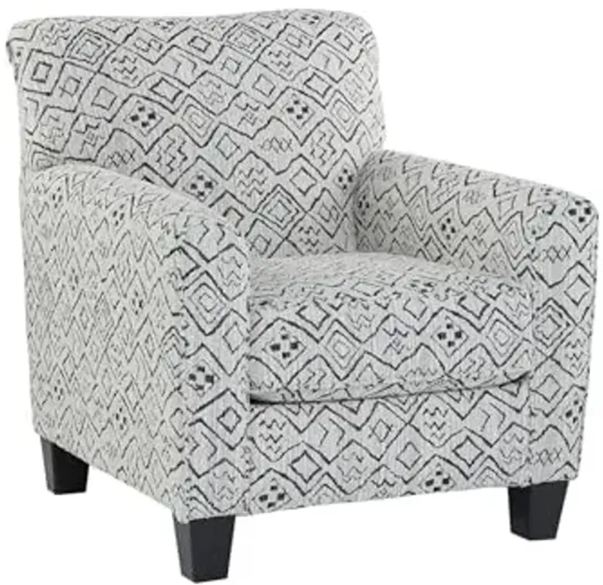Signature Design by Ashley Hayesdale Modern Accent Chair with Removable Cushions and Tapered Legs, Black & Gray