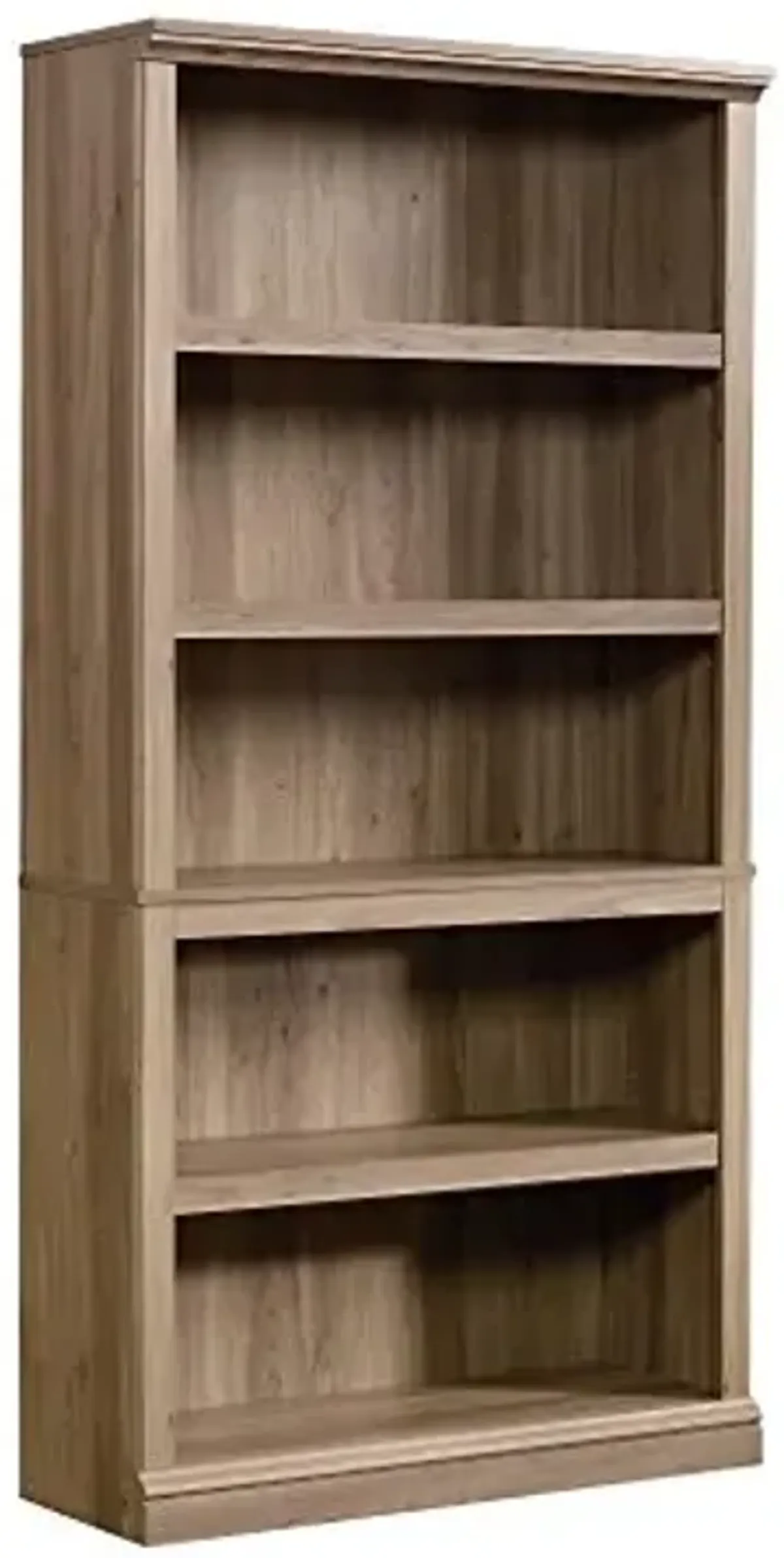 Sauder 5-Shelf 69.76" H x 35.28" W x 13.23" D Bookcase and 2-Shelf 29.921" H x 35.276" W x 13.346" D Bookcase, Salt Oak Finish