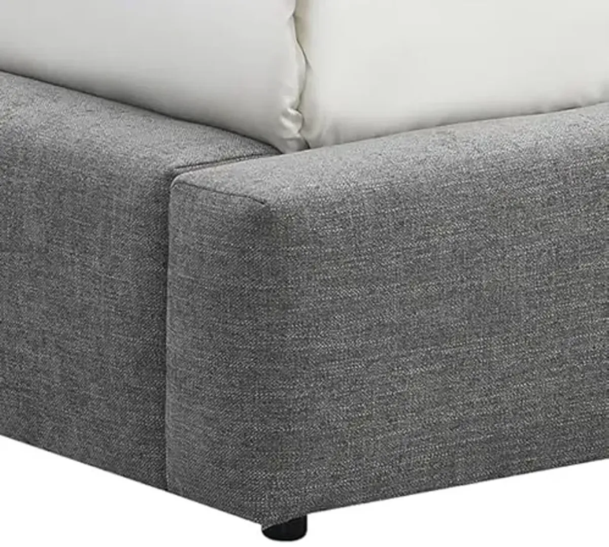 Luxe Upholstered Queen Bed, Gray