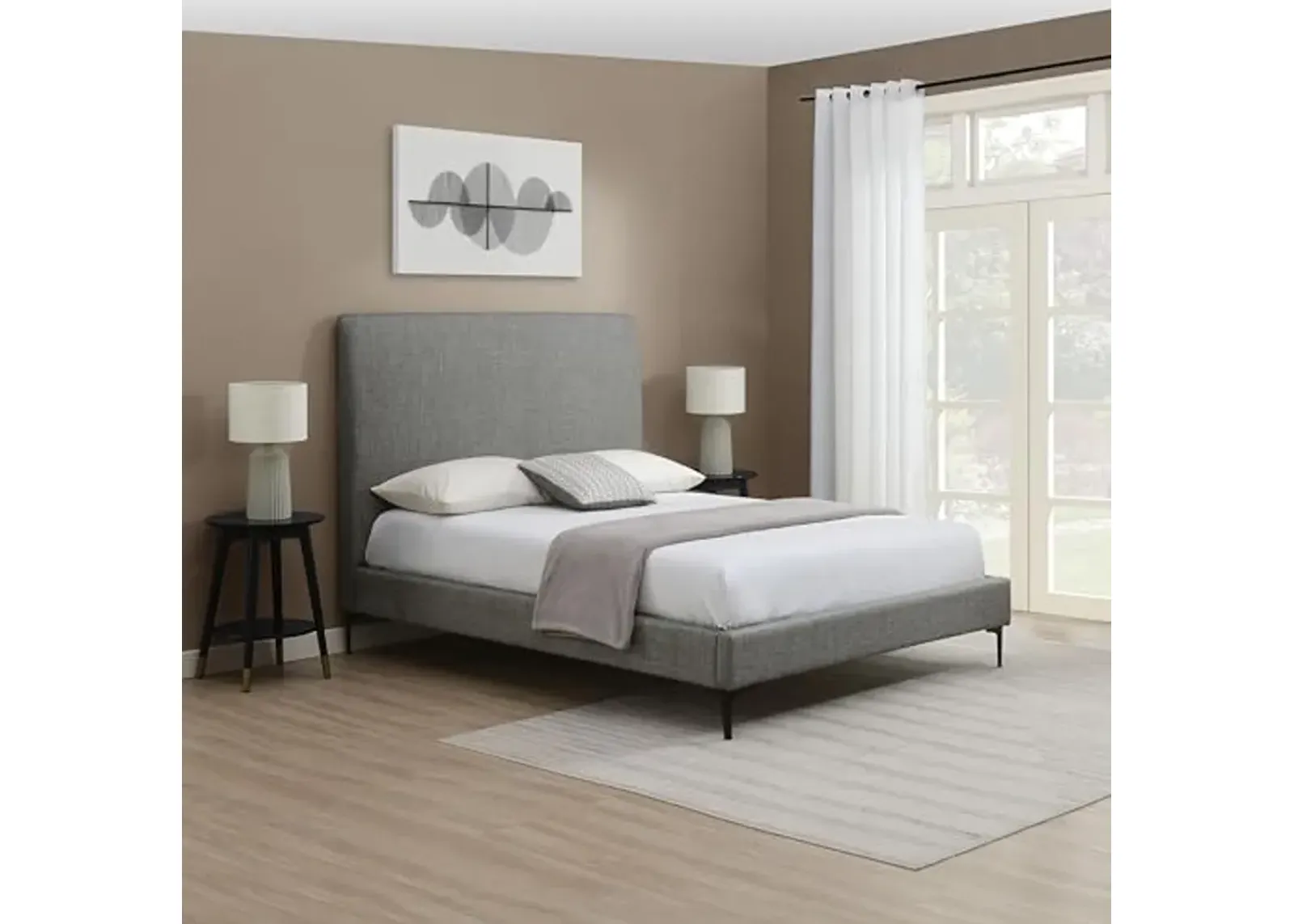 Abbyson Living Evella Upholstered Queen Bed, Gray