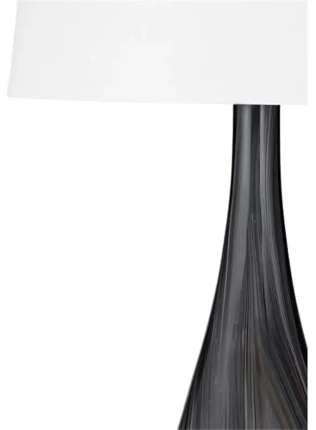 Bassett Mirror Company Black Glass Table Lamp in Black Glass