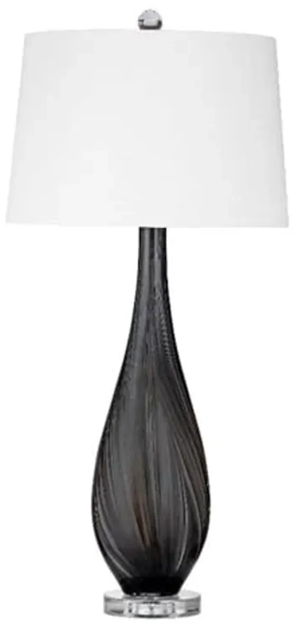 Bassett Mirror Company Black Glass Table Lamp in Black Glass