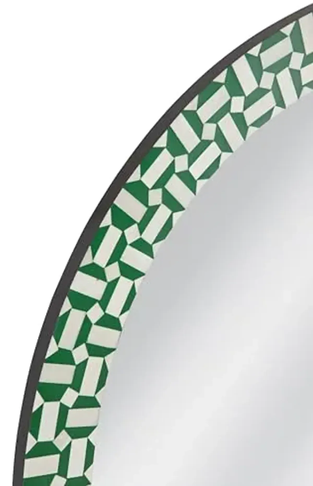 Alanis Wall Mirror - Green/Cream