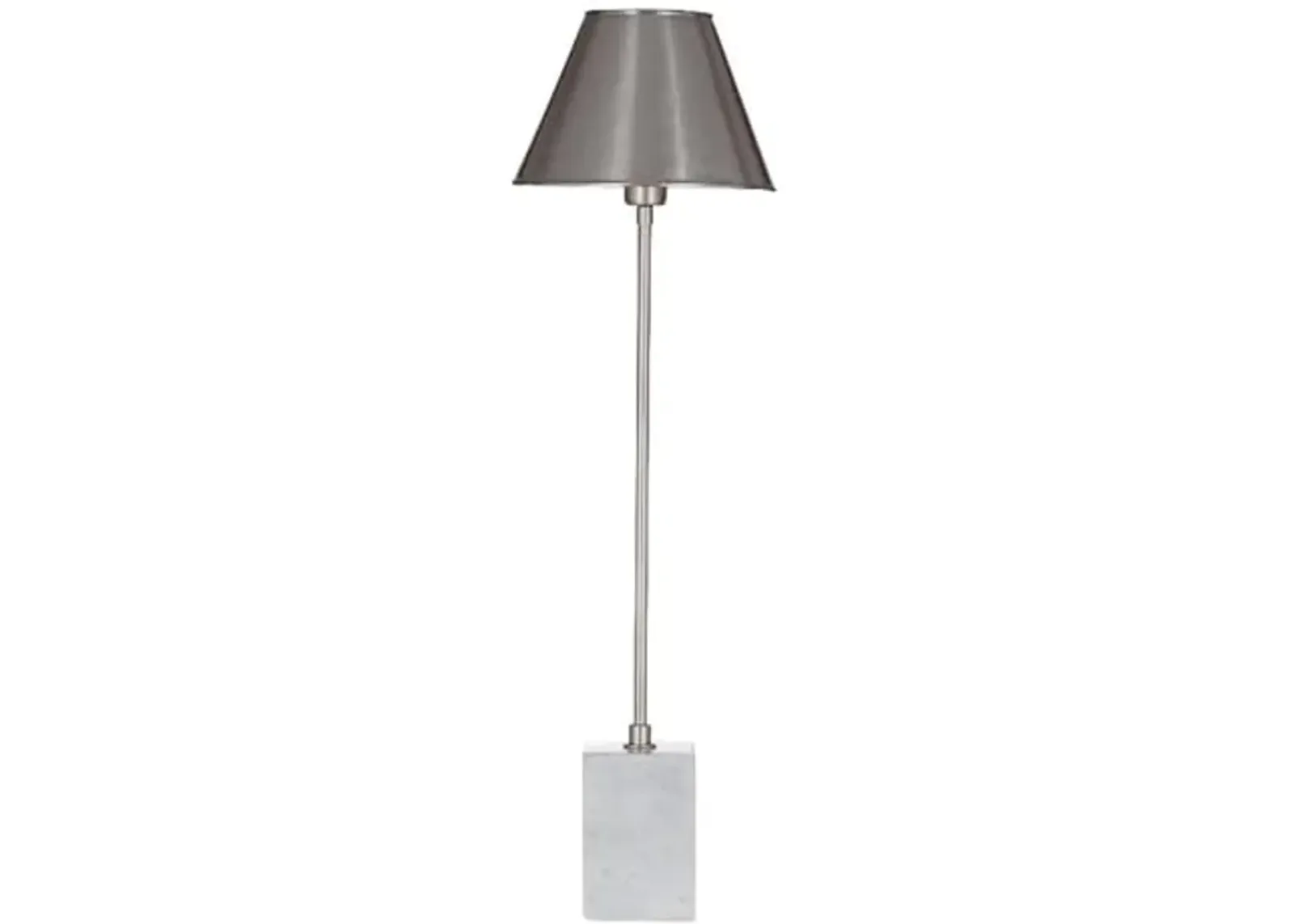 Bassett Mirror Company Silver Table Lamp in Silver Marble