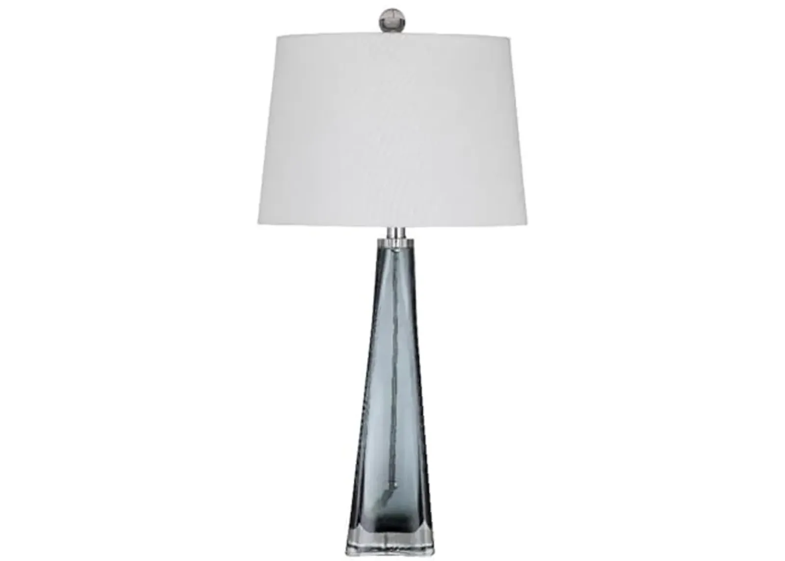 Bassett Mirror Company Cavette Table Lamp in Gray Glass