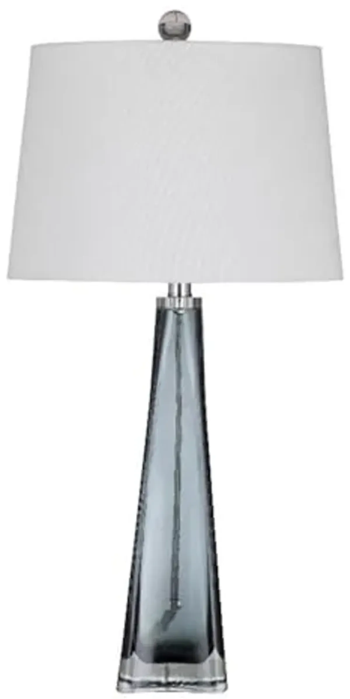 Bassett Mirror Company Cavette Table Lamp in Gray Glass