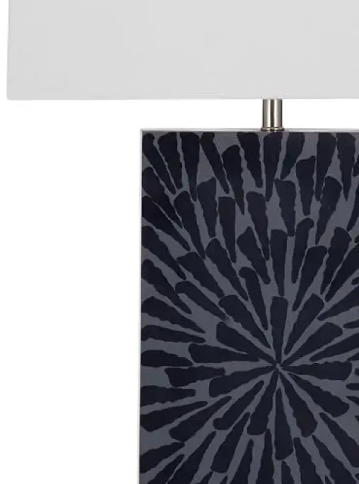 Bassett Mirror Company Fleur Table Lamp in Gray and Black Resin and Bone