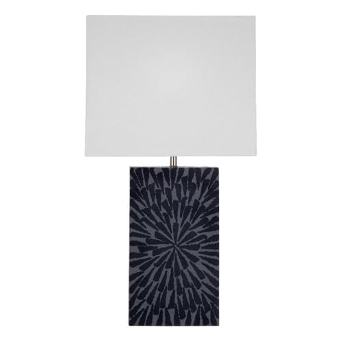 Bassett Mirror Company Fleur Table Lamp in Gray and Black Resin and Bone