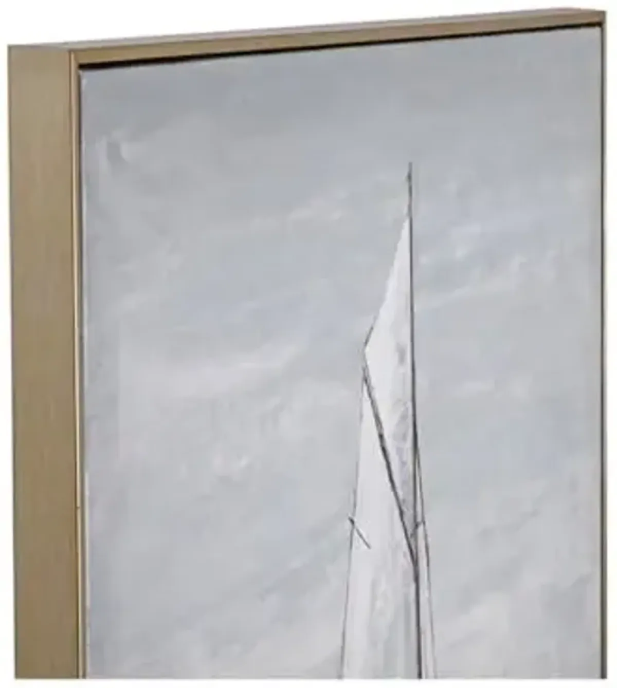 Bassett Mirror Company Set Sail Hand Painted Canvas Fabric in Silver Frame