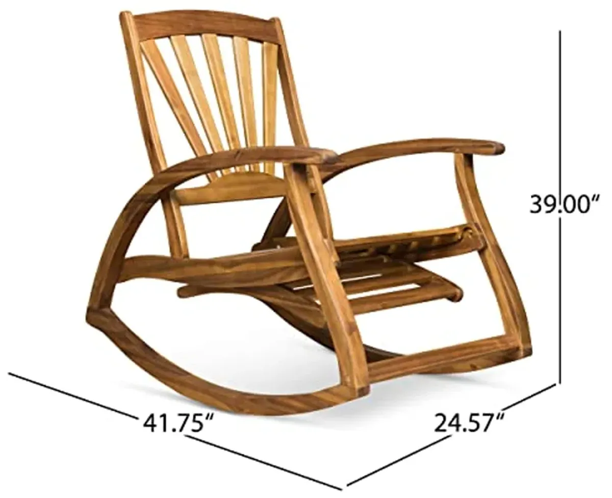 Christopher Knight Home Alva Acacia Wood Rocking Chair with Howard SWAX16 Outdoor Furniture Wax, 16 Fl Oz