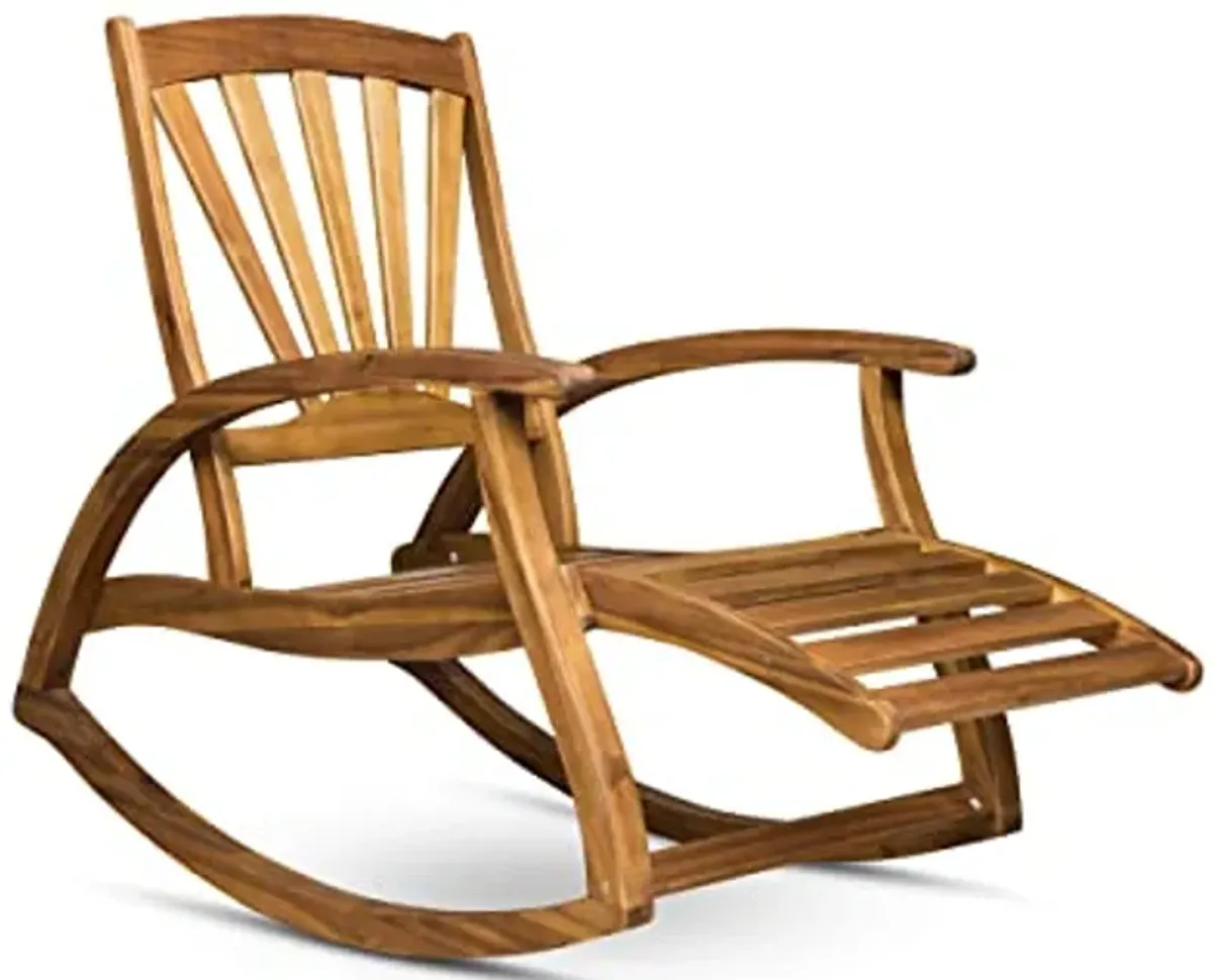 Christopher Knight Home Alva Acacia Wood Rocking Chair with Howard SWAX16 Outdoor Furniture Wax, 16 Fl Oz