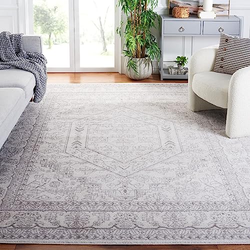 Safavieh Adirondack 8' x 10' & 3' x 5' Ivory & Silver Oriental Medallion Area Rugs - Non-Shedding, Kid & Pet Friendly