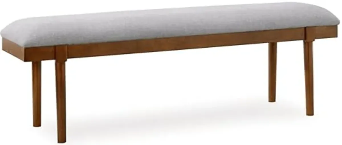 Signature Design by Ashley Lyncott 59" Upholstered Solid Wood Frame Dining Bench, Gray/Brown