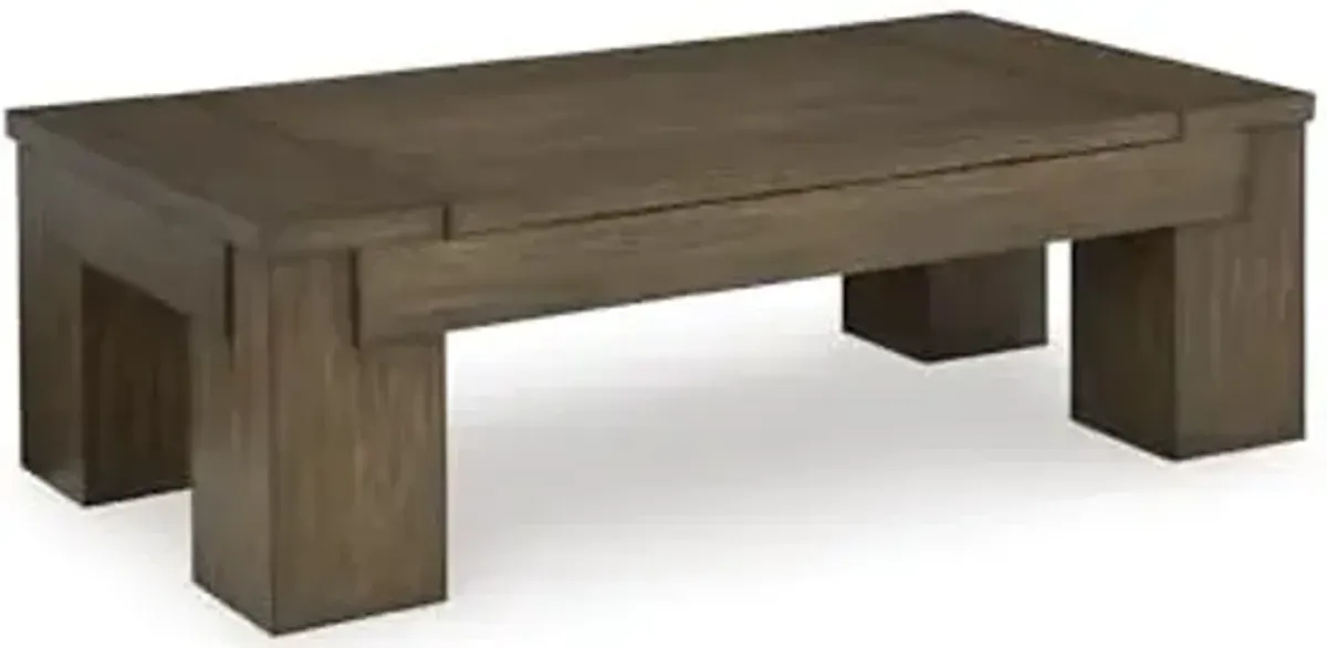 Signature Design by Ashley Rosswain Contemporary Lift-Top Coffee Table, Dark Brown