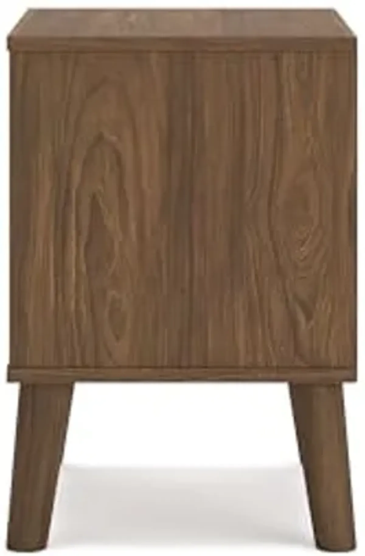 Signature Design by Ashley Fordmont Mid-Century Modern 1 Drawer Nightstand with Open Shelf, 21.85" Tall, Dark Brown