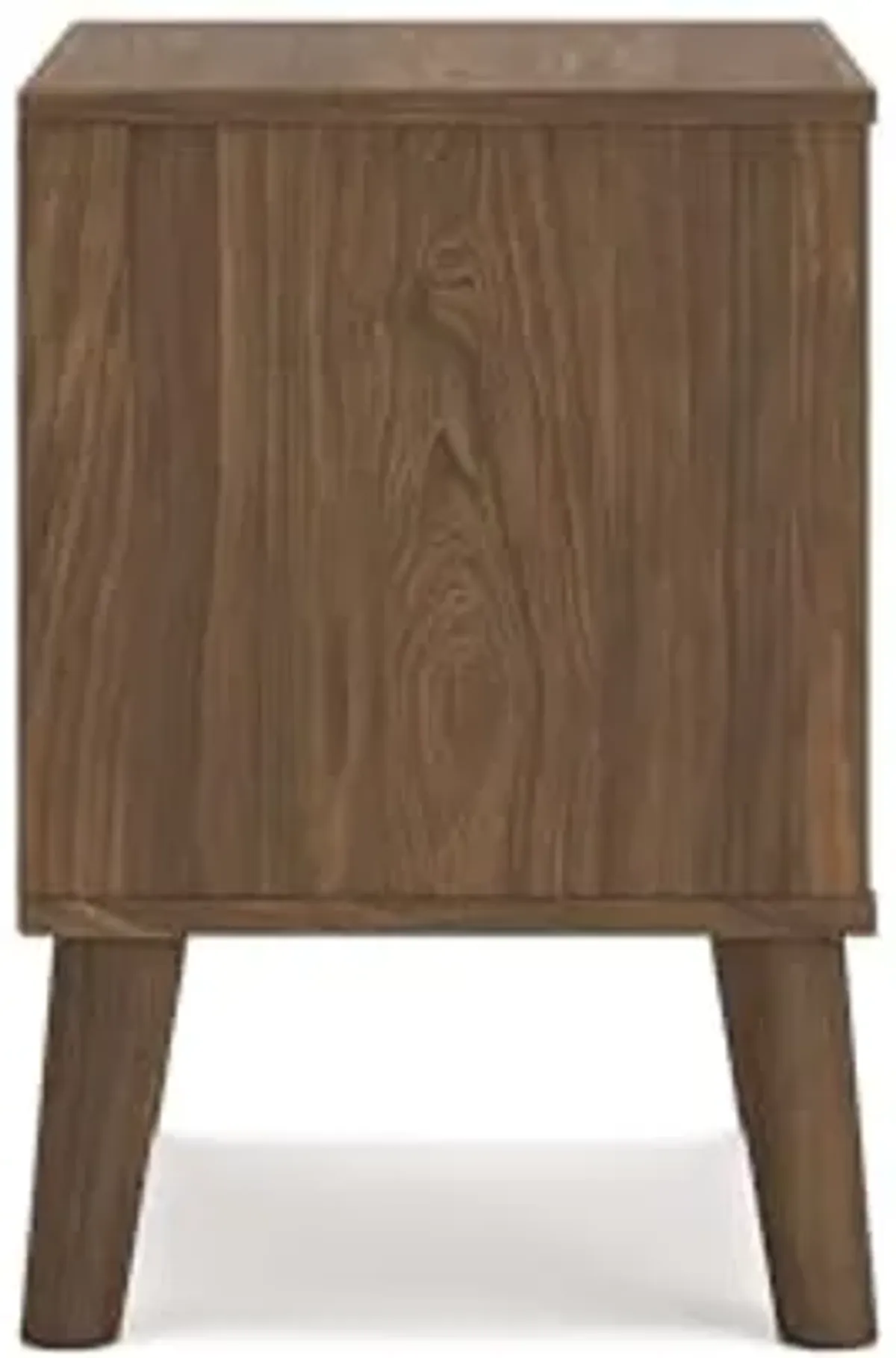 Signature Design by Ashley Fordmont Mid-Century Modern 1 Drawer Nightstand with Open Shelf, 21.85" Tall, Dark Brown