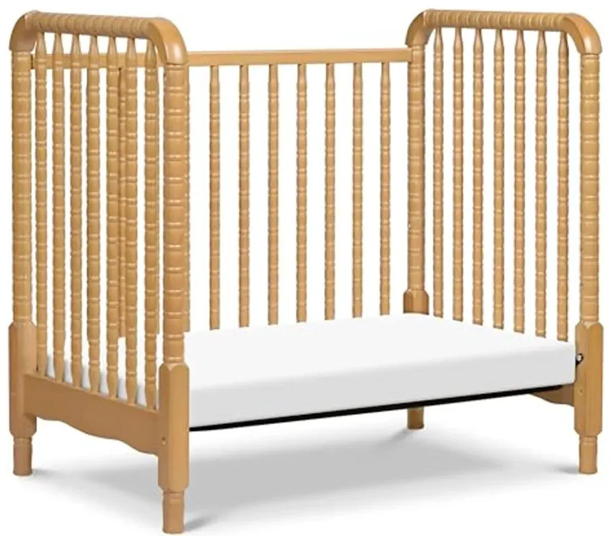 DaVinci Jenny Lind 3-in-1 Convertible Mini Crib in Honey, Removable Wheels, Greenguard Gold Certified