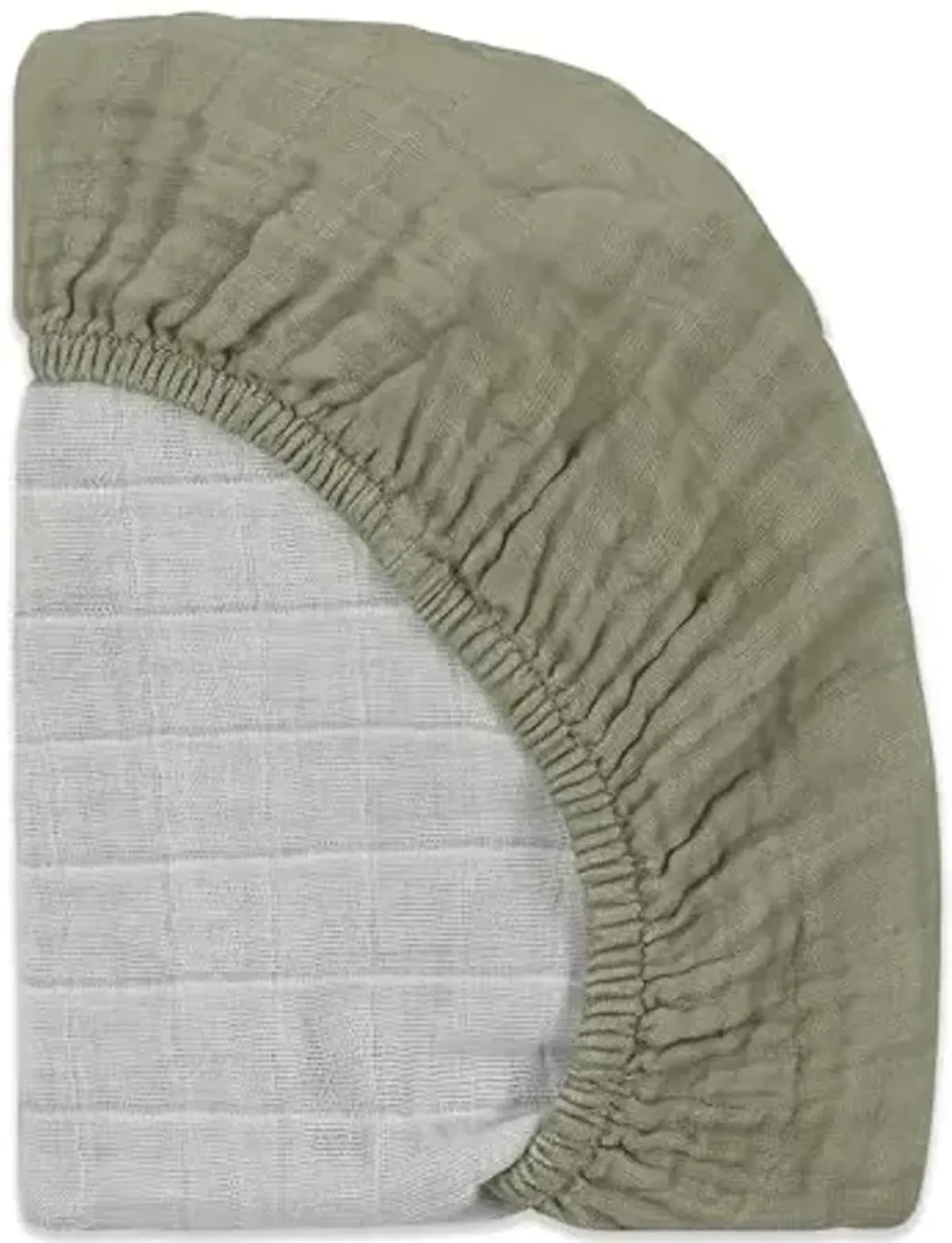 Babyletto Muslin Baby Bassinet Sheets for Girls & Boys - GOTS Certified Breathable Organic Cotton Cover, 360° Fitted, Soft, Gentle & Cozy Rectangle Bedside Bassinet Sheets - Matcha Green