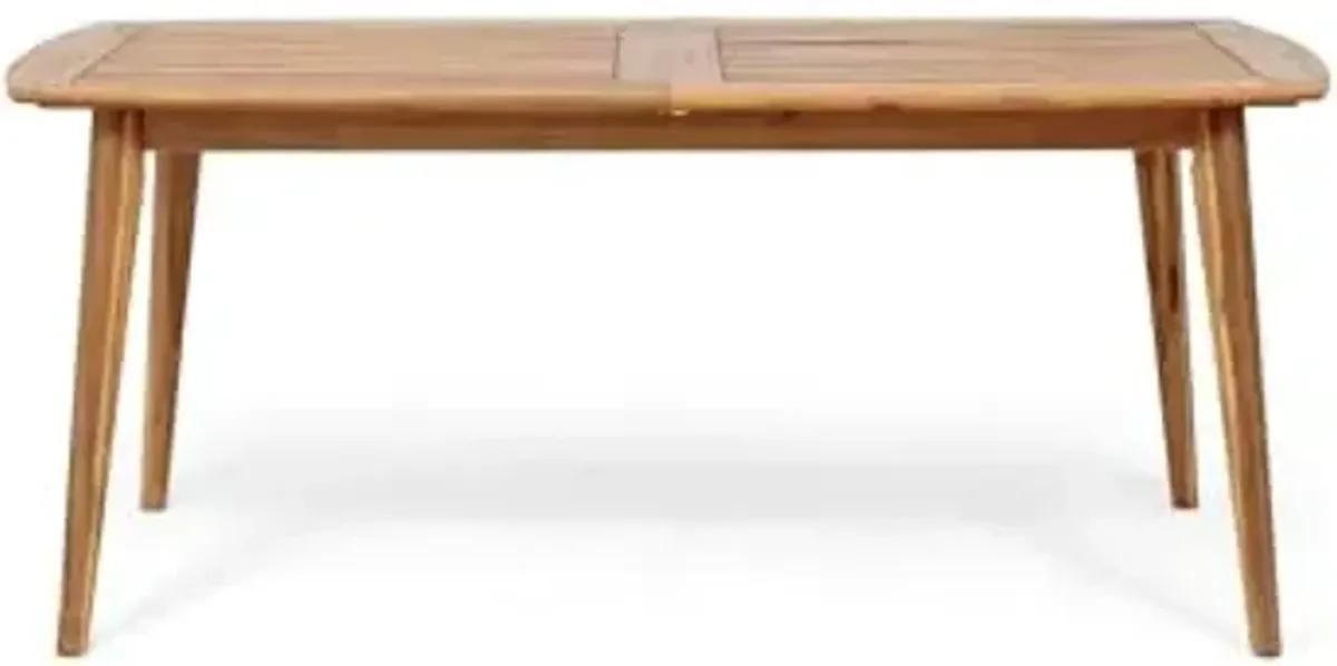 Christopher Knight Home Stamford Outdoor Acacia Wood Expandable Dining Table, Teak