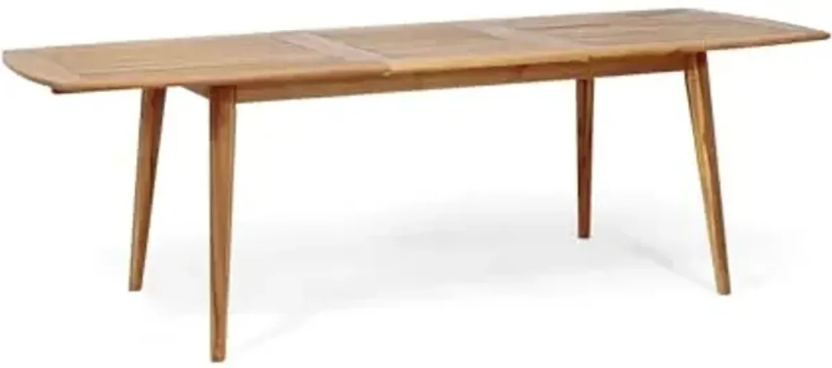 Christopher Knight Home Stamford Outdoor Acacia Wood Expandable Dining Table, Teak